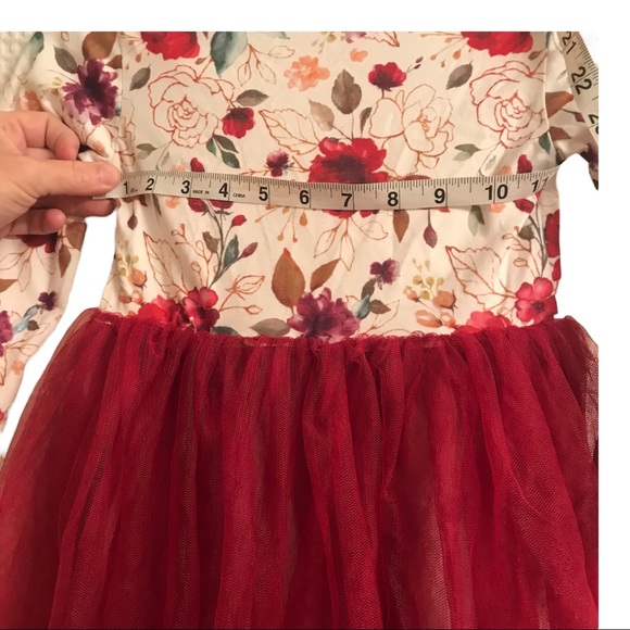 Girls boutique Fall floral tutu dress size L 4-5 - Picture 6 of 11